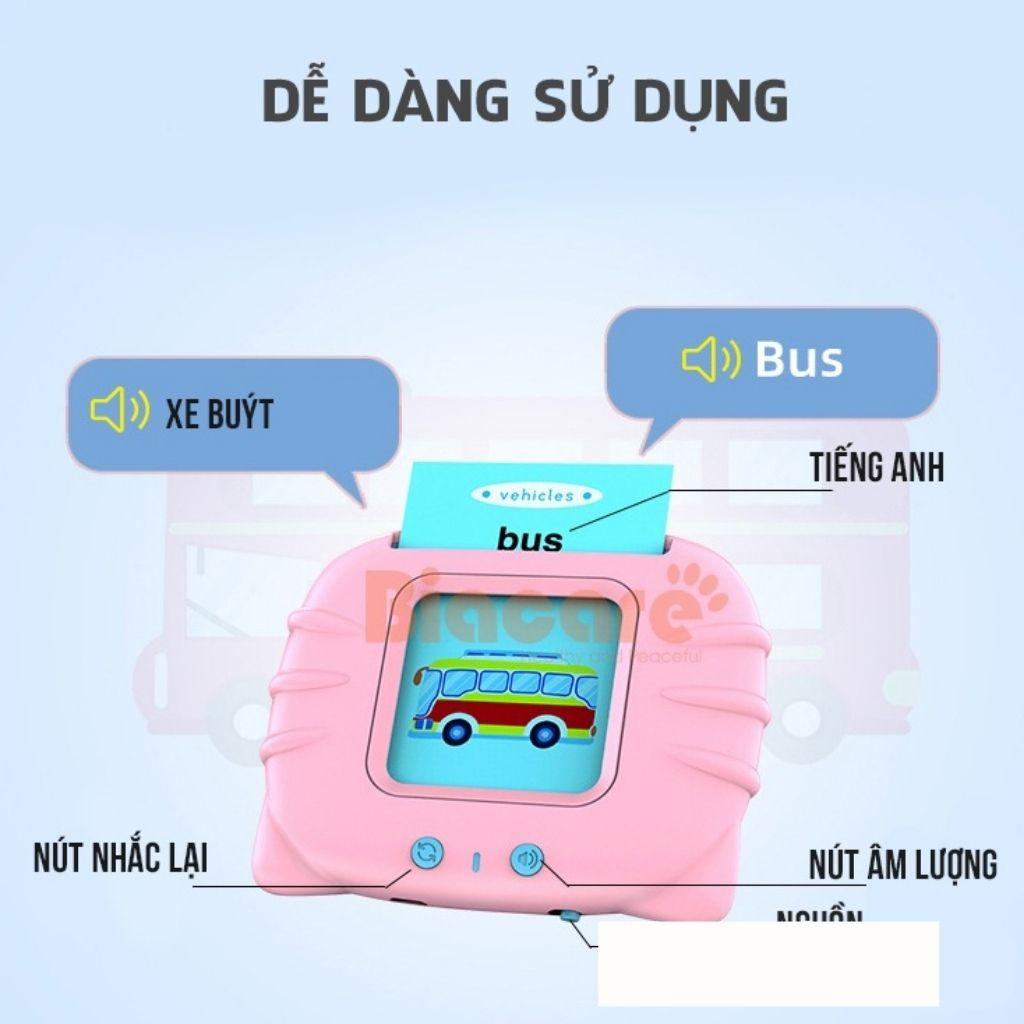 Máy Đọc Thẻ Flashcard Tiếng Anh Dành Cho Trẻ Em Gồm 224 Từ Vựng Không Có Sóng Điện Từ