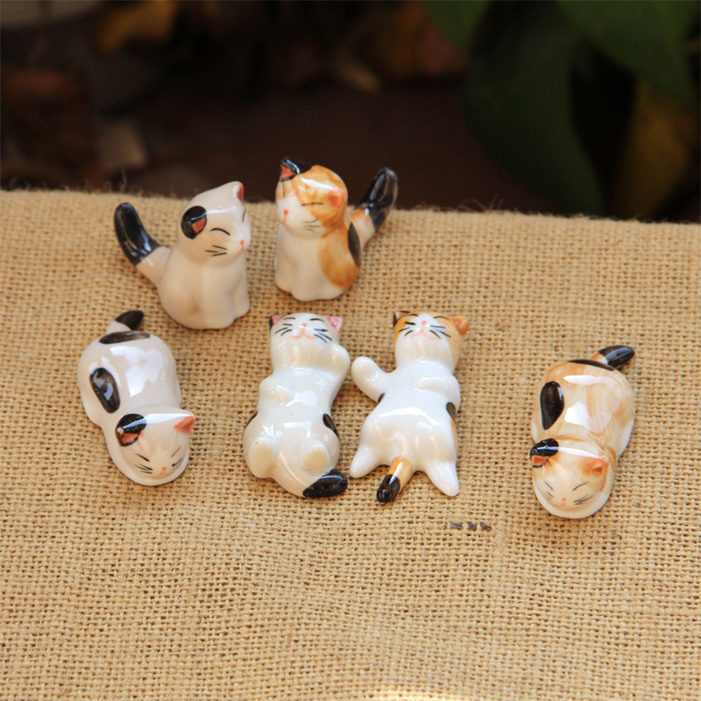 Combo 6 gác đũa bàn ăn gốm sứ hình mèo nhật