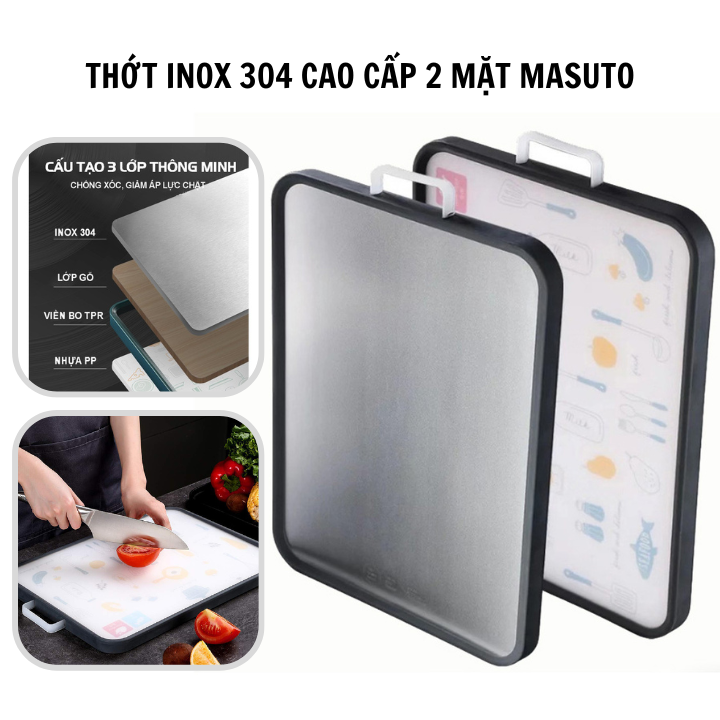 Thớt inox Sothing Masuto inox 304 kháng khuẩn- Hàng chính hãng