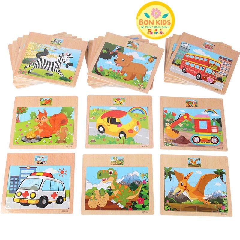 Đồ chơi tranh xếp hình gỗ 12 miếng puzzle cho bé - Đồ chơi giáo dục cho bé