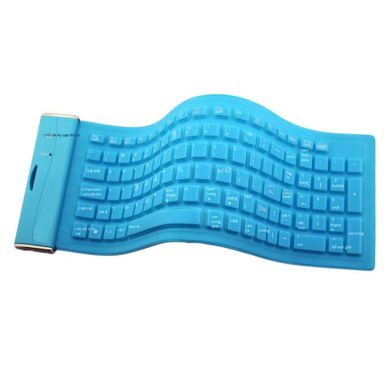 Vận Chuyển Nhanh Cung Cấp 104 Phím Silicone Plus Đúc Ốp Lưng Bàn Phím Mềm Tắt Tiếng Mini Chống Nước Đầu Máy Tính Có Dây Bàn Phím Gấp Gọn