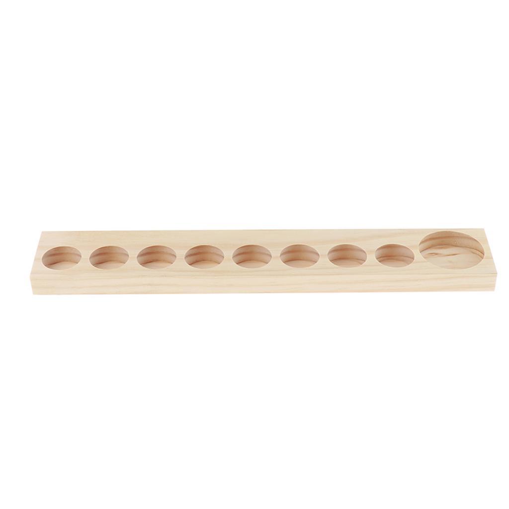9 Grids Wood Essential Oil Displaying Storage Organizer Rack Holder Tray