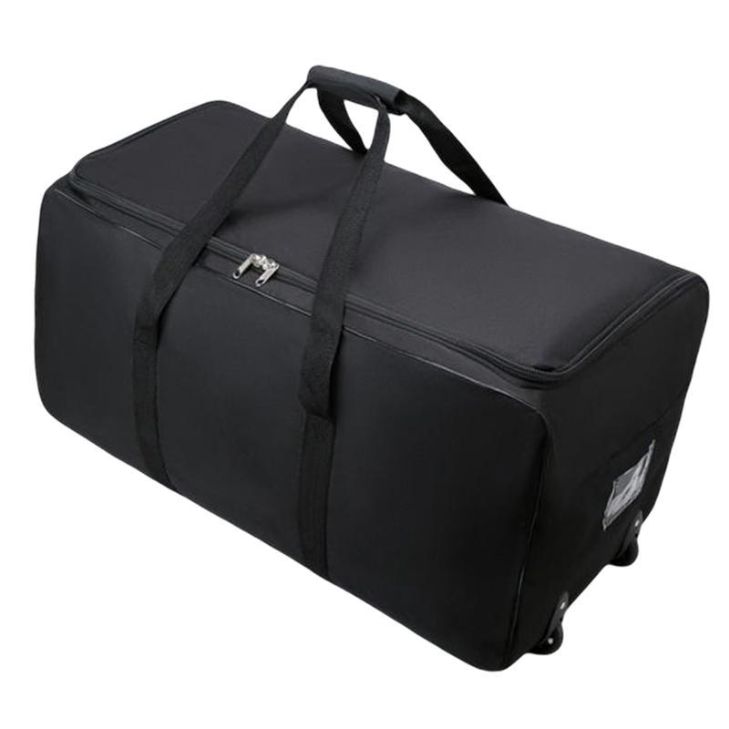 Large Capacity Travel Duffel Bag with Wheel Portable Oxford Cloth Handbag Foldable Rolling Duffle Bag for Camping Sports Travel Gym Outing