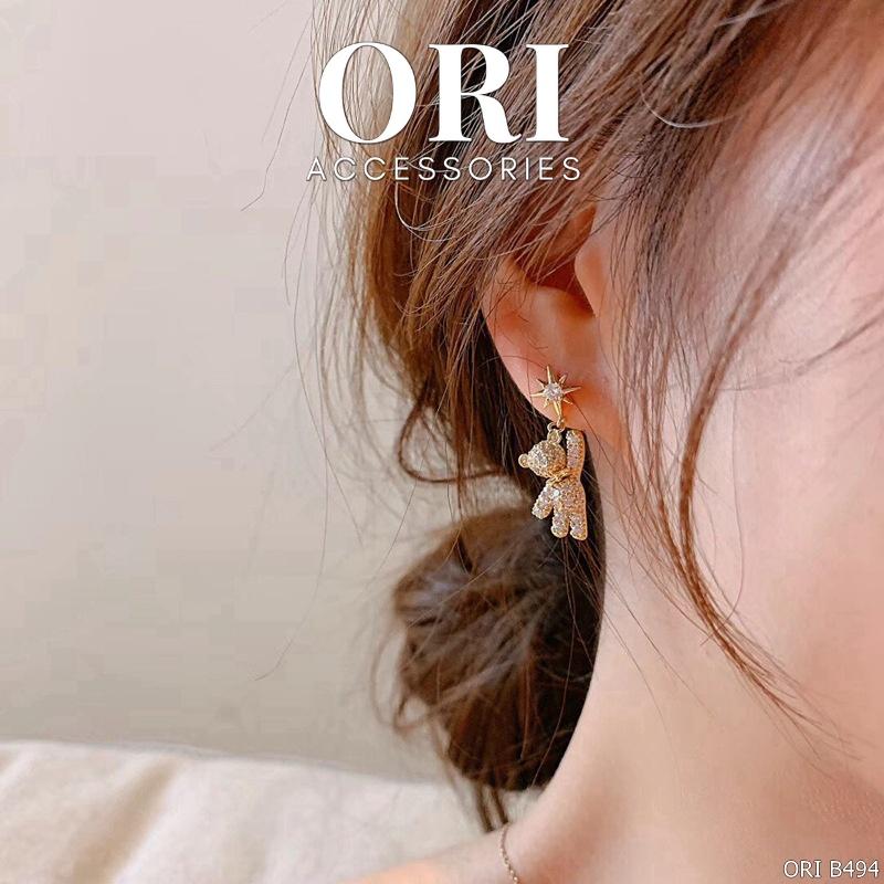 Bông tai nữ hình gấu Teddy xinh xắn đáng yêu ORI ACCESSORIES B494
