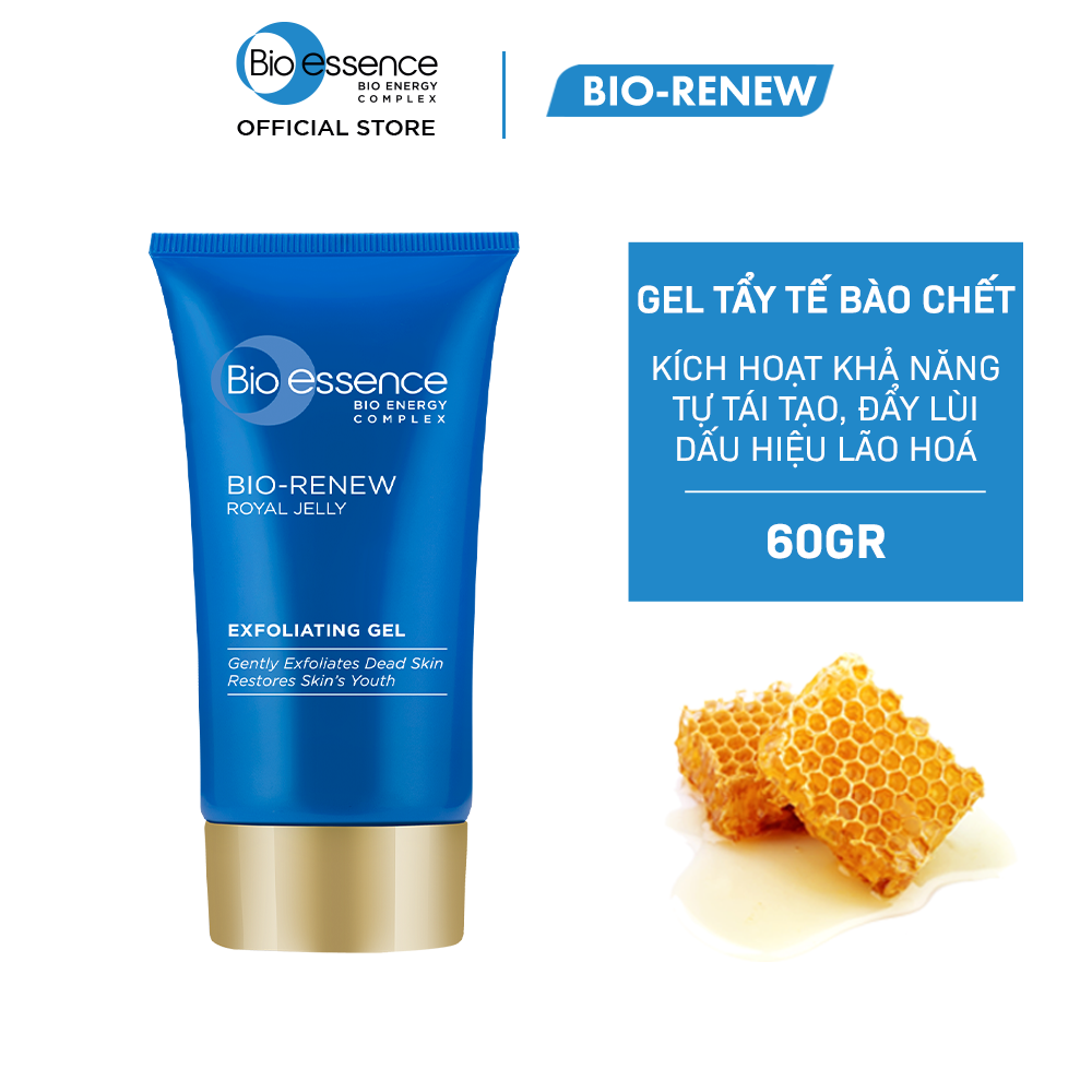 Gel tẩy tế bào chết dưỡng da tươi trẻ Bio-Essence Bio-Renew tinh chất sữa ong chúa 60gr