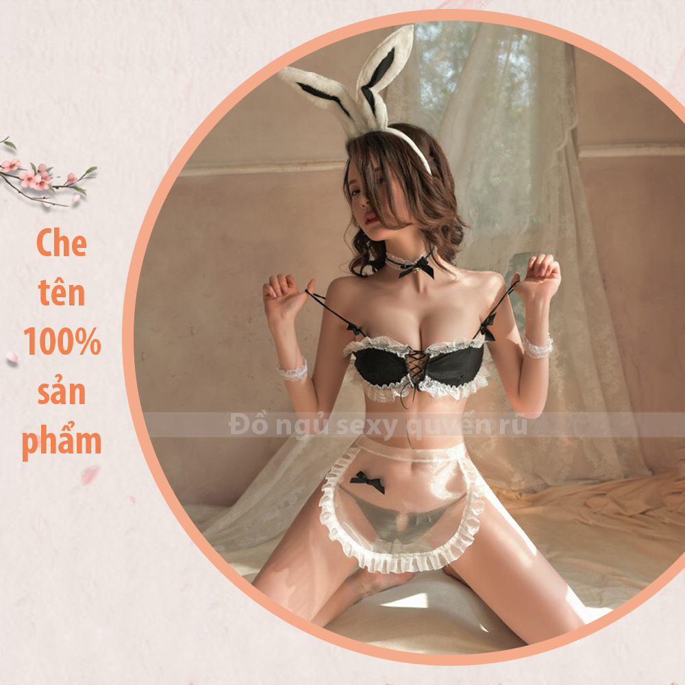 Đồ ngủ cosplay sexy gợi cảm P33 - Đồ ngủ cosplay kèm cài tóc tay thỏ quyến rũ