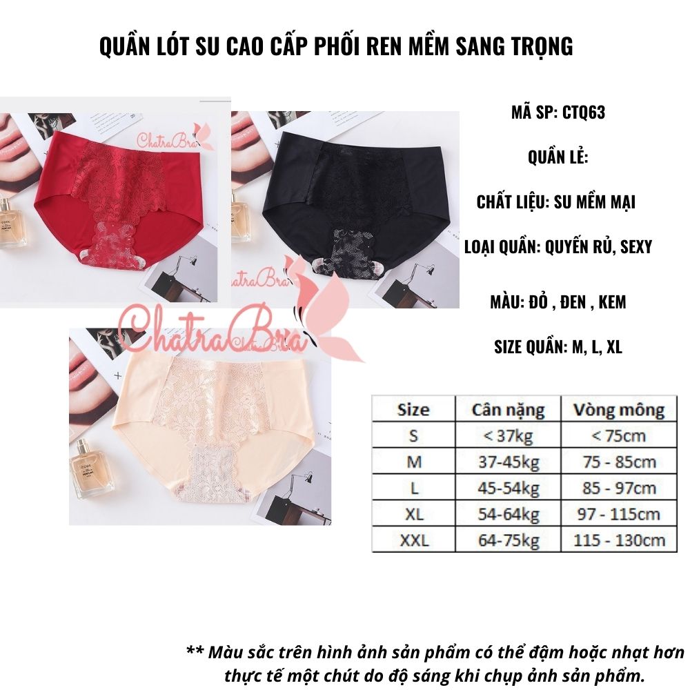 Quần lót su cao cấp phối ren mềm sang trọng