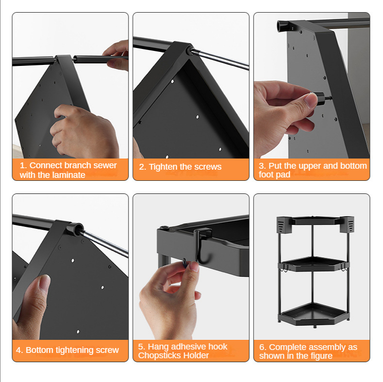 Kệ gia vị nhà bếp 4 tầng thép không gỉ Kitchen Storage Shelf Spice