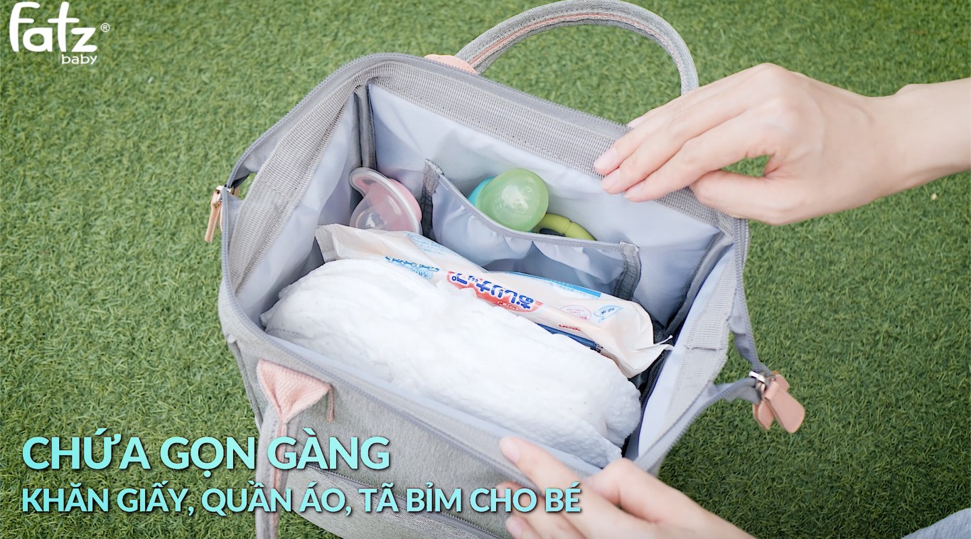 Ba lô bỉm sữa có kết hợp túi bảo quản bình sữa - Multifit - Fatzbaby - FB2020SL