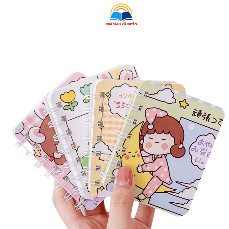 Set 4 Sổ tay lò xo ghi chú dạng có kẻ ngang kích thước A7 80 tờ