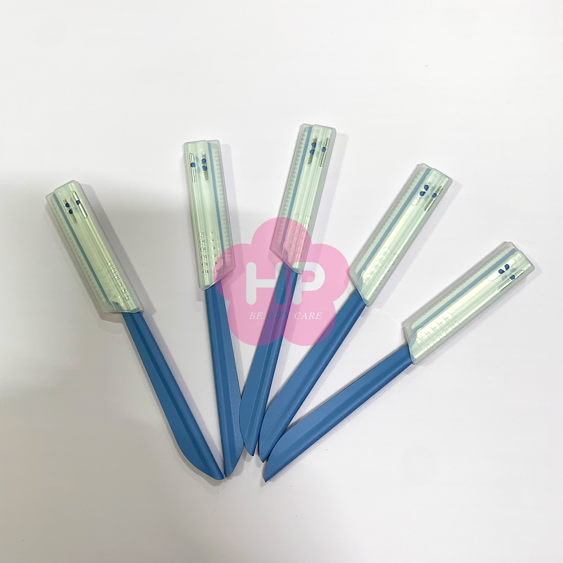 Dao Cạo Lông Mày Lưỡi Thép Có Màng Bảo Vệ Dành Cho Nữ Kai Kazor BTM Beauty Guar 06616 (Set 5 Cây)