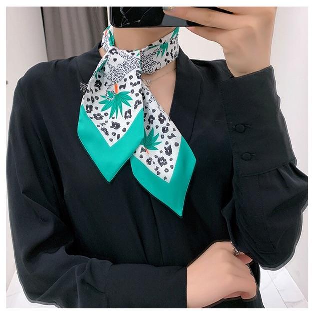 Khăn choàng cổ mini in hoạ tiết xinh Khăn turban xinh