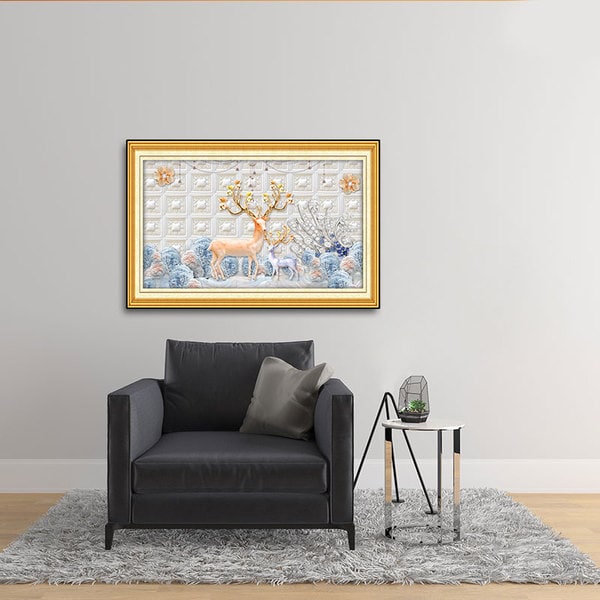 Tranh Phong Cảnh Hươu Nai Phong Cách 3D - W553
