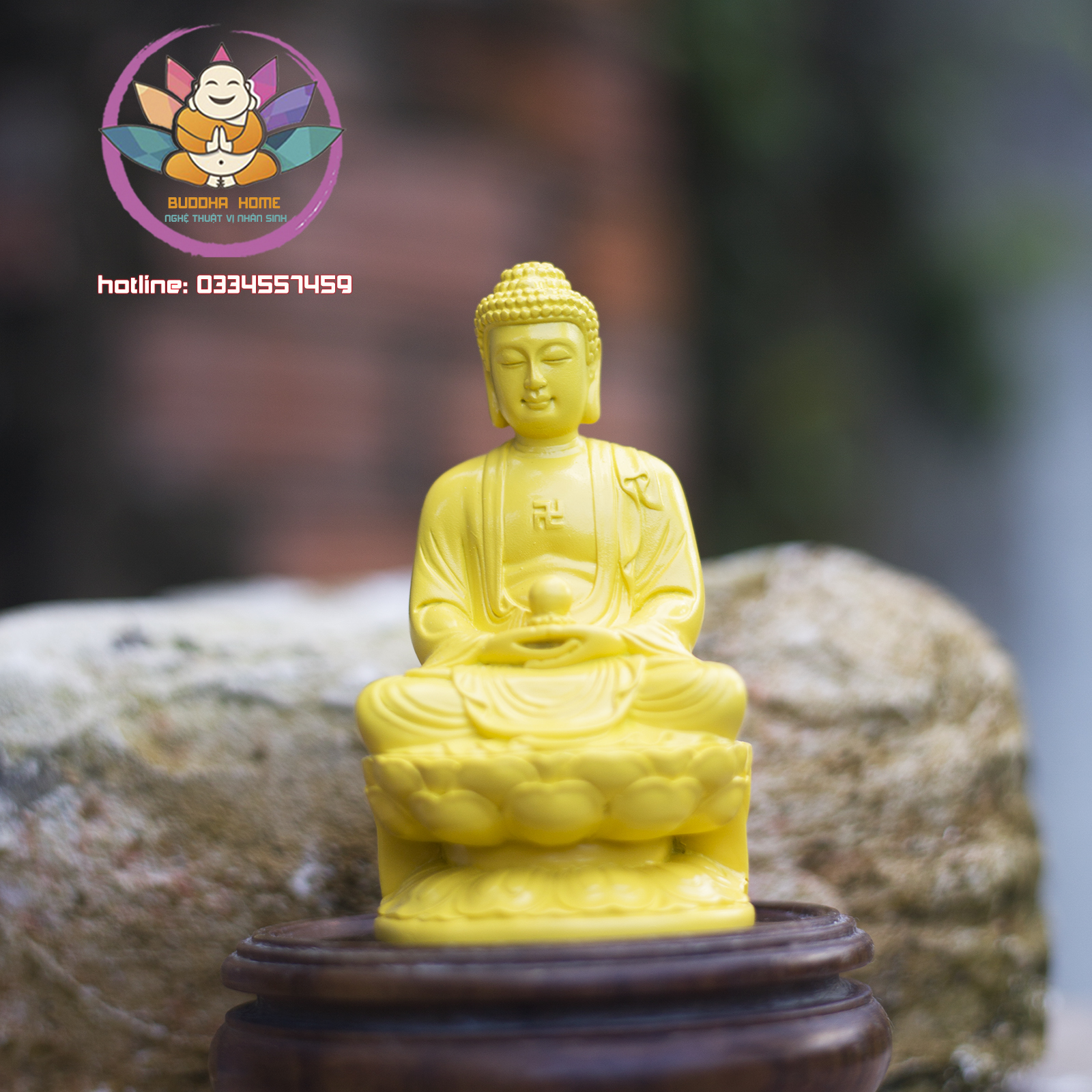 Tượng Đá Phật Thích Ca Phong Thủy - Cao 11cm nhiều màu trang trí nhà cửa, thờ cúng