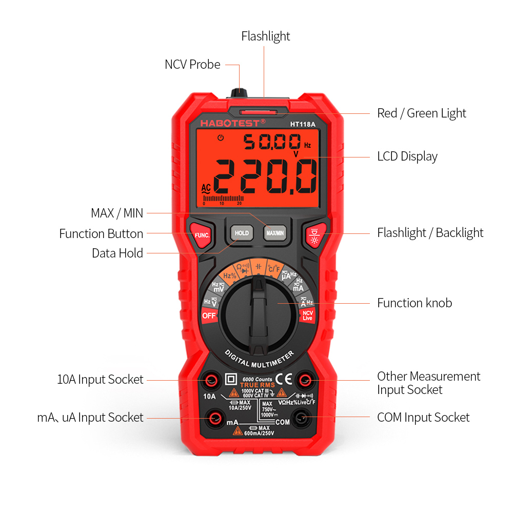 ĐỒNG HỒ ĐO ĐIỆN ÁP HABOTEST HT118A