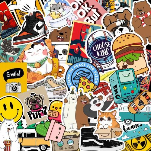 Sticker decal hình thú chống thấm nước cao cấp dán điện thoại , laptop , điện thoại , mũ bảo hiểTK002