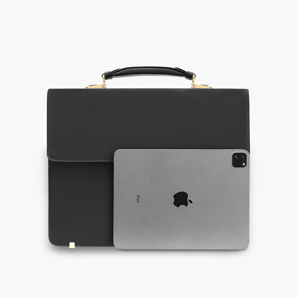 Cặp Da Doanh Nhân Túi Xách Nam Dáng Hộp GENCE CTS25 Da Bò Khóa Số Cao Cấp Màu Đen