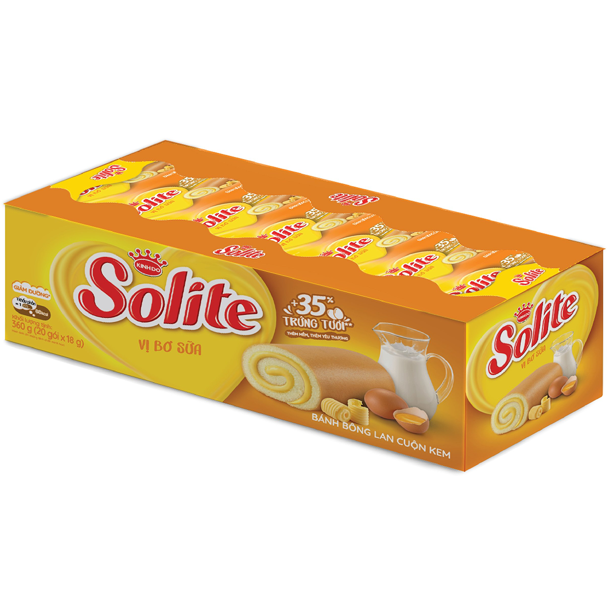 Combo 2 Hộp Bánh Bông Lan Cuộn Kem SOLITE Phiên Bản Disney Các Vị x360g - vị bơ sữa