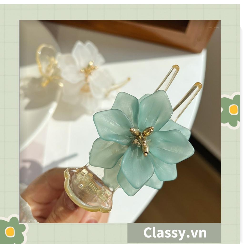 Kẹp càng cua, kẹp tóc Classy cỡ nhỏ, kẹp đính hoa sang trọng PK1615