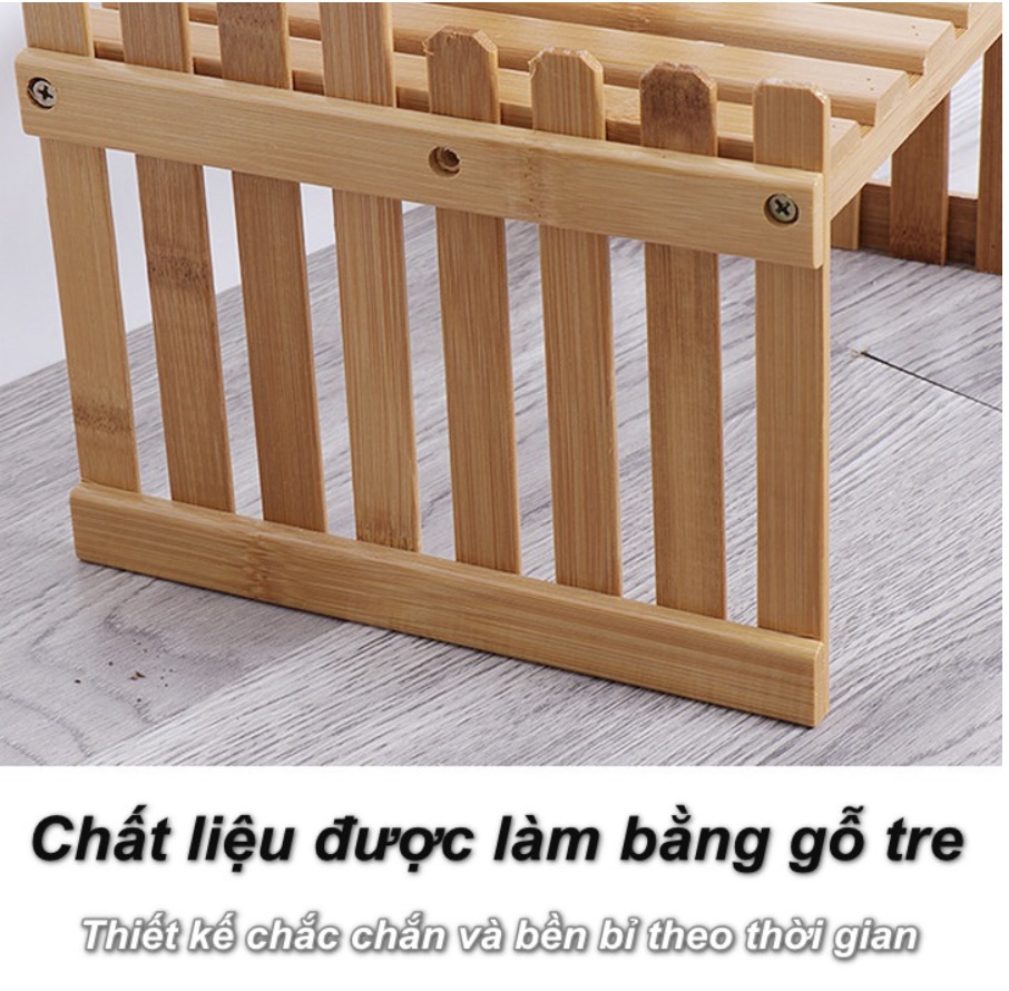 Kệ vườn hoa trang trí Công Sở 2 tầng Office Bamboo Garden 30x47cm