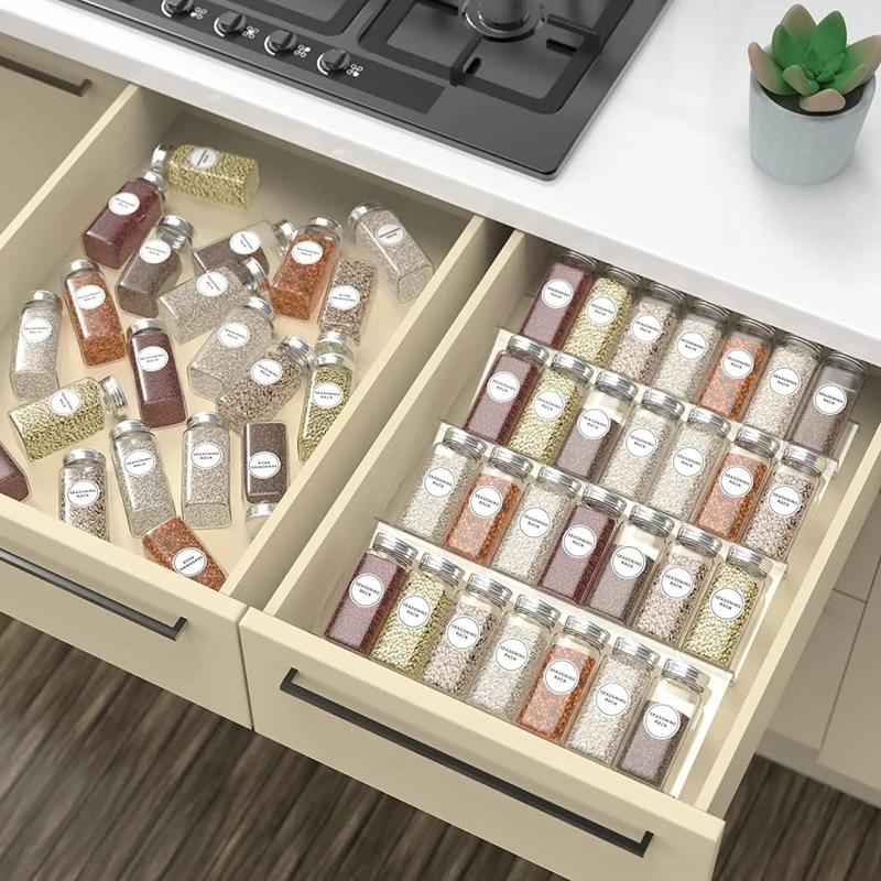 Kệ mica 4 tầng để gia vị, thức ăn, trang sức, mỹ phẩm, có thể mở rộng thêm tầng, nhiều màu sắc