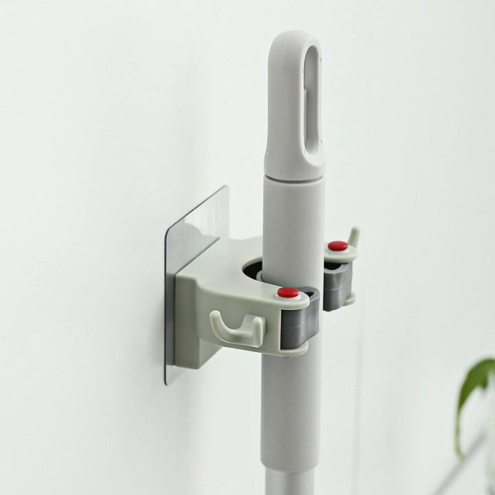Móc kẹp treo cây lau nhà, chổi đa năng dán tường - Treo cây lau nhà, chổi, dụng cụ nhà bếp, nhà tắm