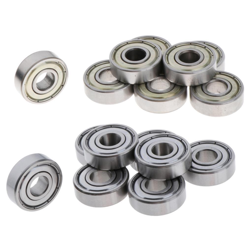 8 Pieces Silver Premium ABEC-7 Precision 608 Z Skateboard Ball Bearing Skate Board Deck Longboard Bearings for Scooter Inline and Roller Skates