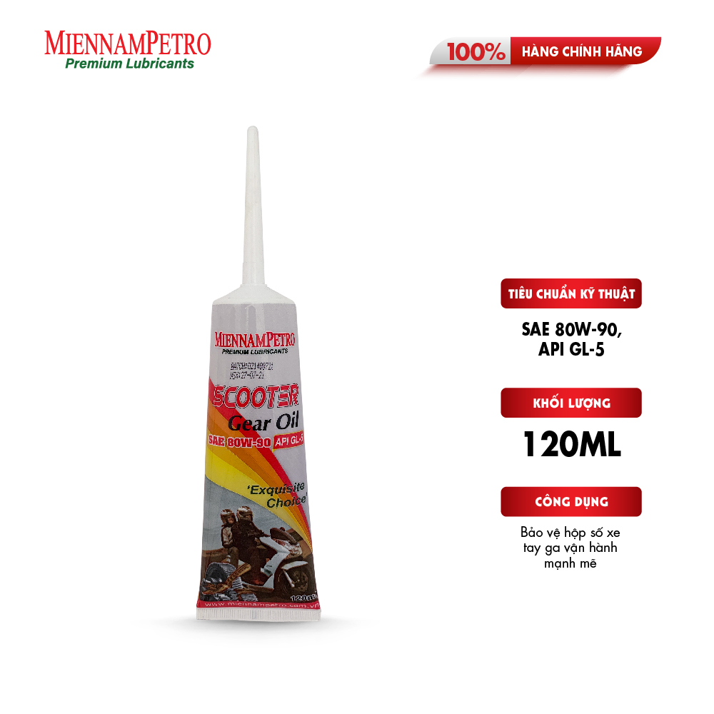 Dầu Nhớt MiennamPetro Mars Scooter Gear Oil SAE 80W-90 API GL-5 120ML Bảo Vệ Hộp Số Xe Tay Ga Vận Hành Mạnh Mẽ