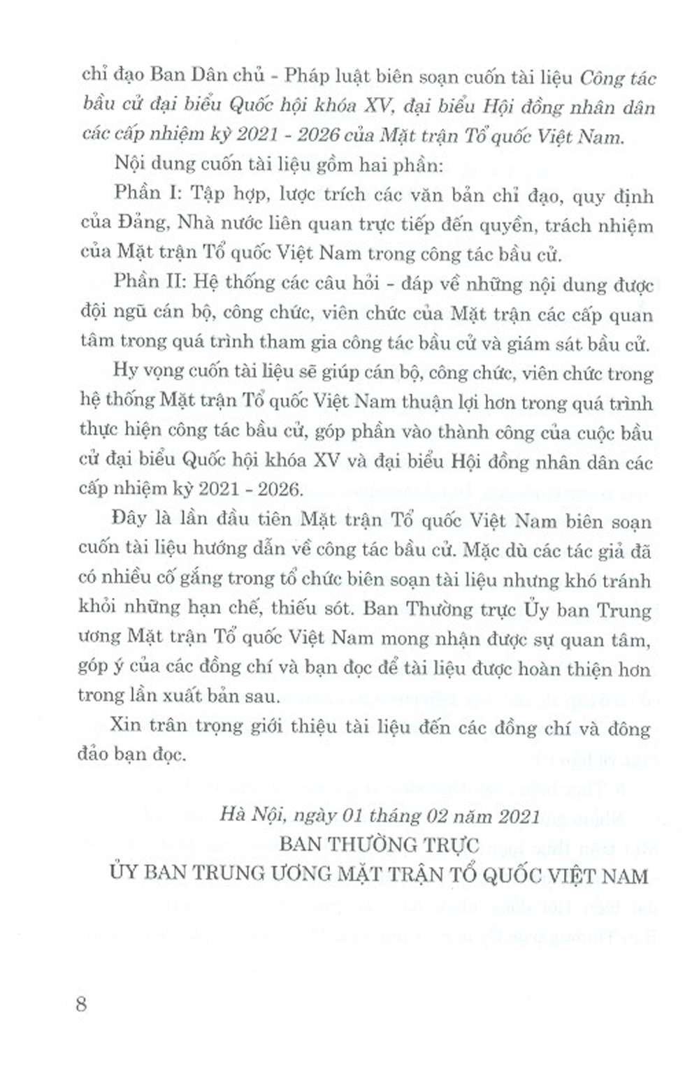 Công Tác Bầu Cử Đại Biểu Quốc Hội Khóa XV, Đại Biểu Hội Đồng Nhân Dân Các Cấp Nhiệm Kỳ 2021-2026 Của Mặt Trận Tổ Quốc Việt Nam