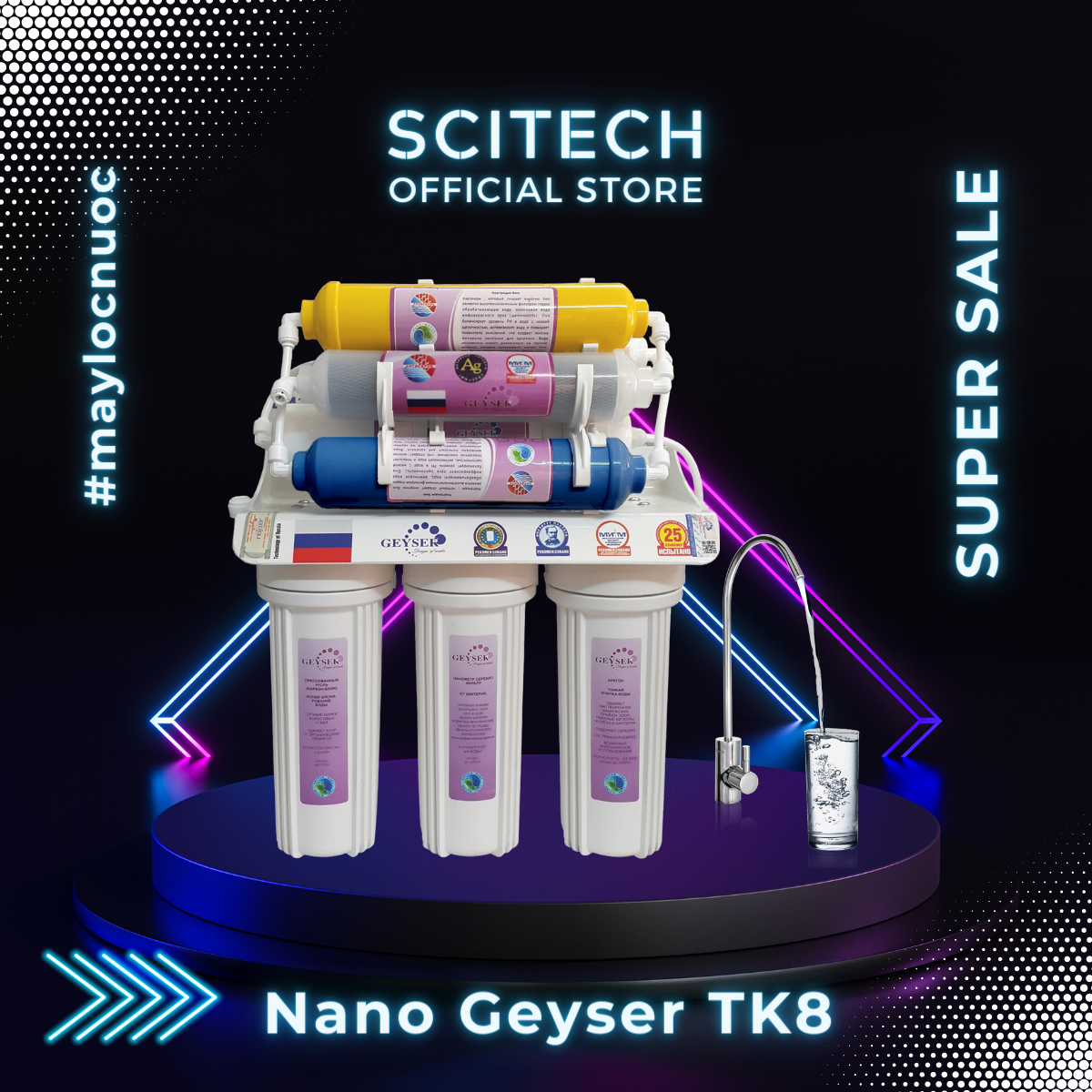 Máy lọc nước Nano TK8 by Scitech (Không dùng điện, không nước thải) - Hàng chính hãng