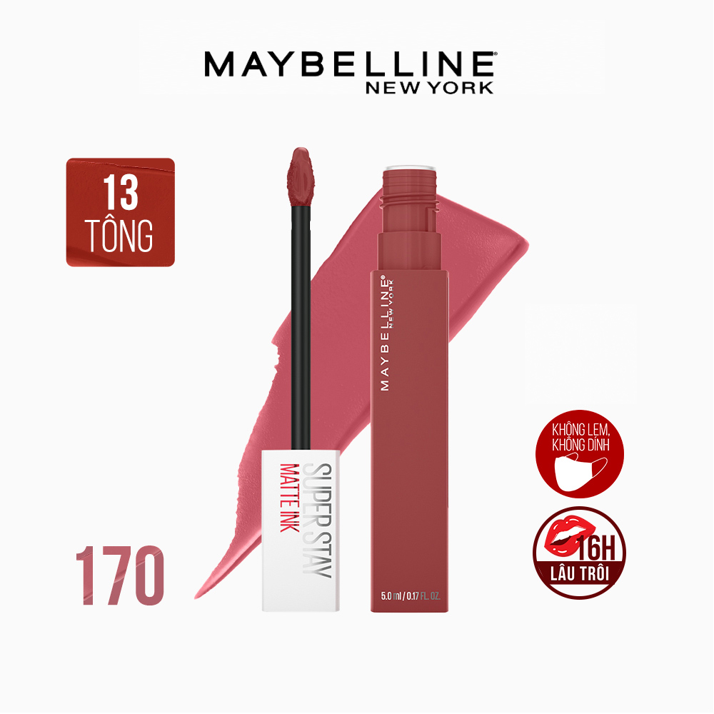 Son Kem Lì 16h Lâu Trôi Maybelline New York Super Stay Matte Ink Lipstick 5ml 170 Initiator