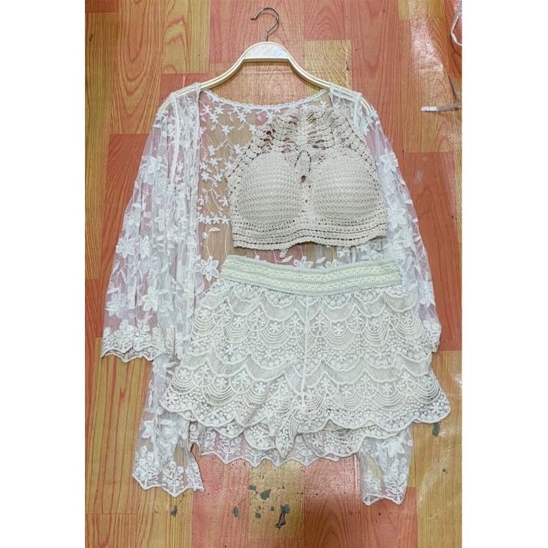 19-Set bikini ren đi biển 3 món- có bán rời