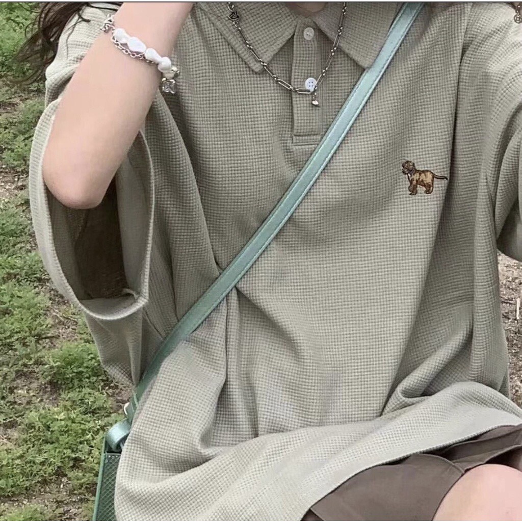 Áo thun polo Unisex dáng rộng hình thú siêu đẹp