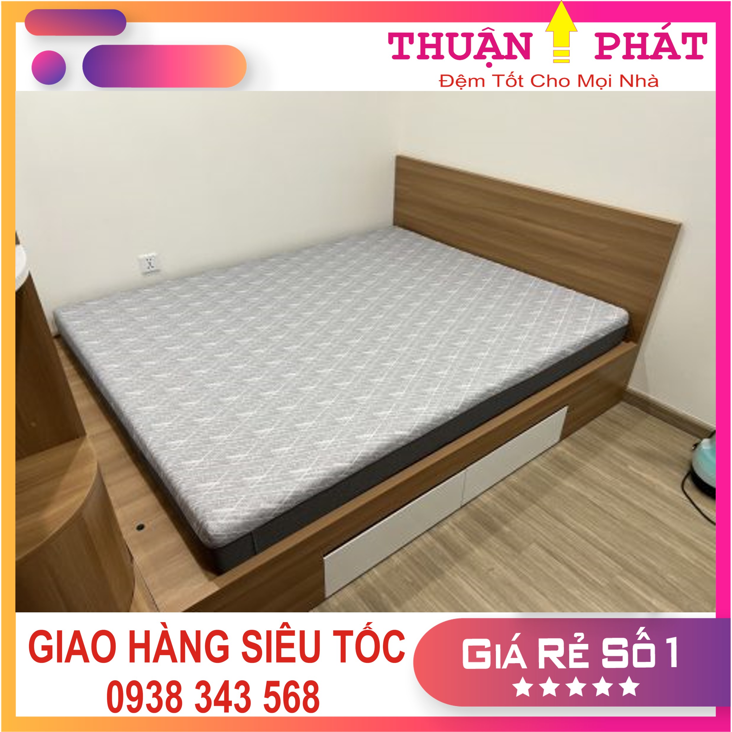 Đệm Nano Foam Massage - Hãng Elan - Kích thước 1m6x2m , 1m8x2m