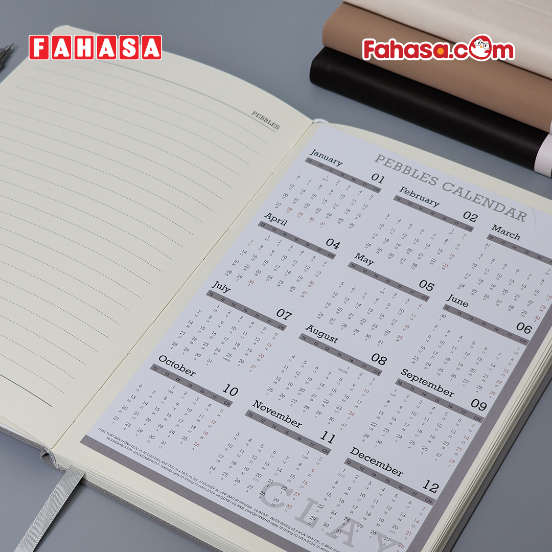 Sổ Bìa Da Pebbles A5 - Kẻ Ngang - 144 Trang 100gsm - The Sun - Warm Stone