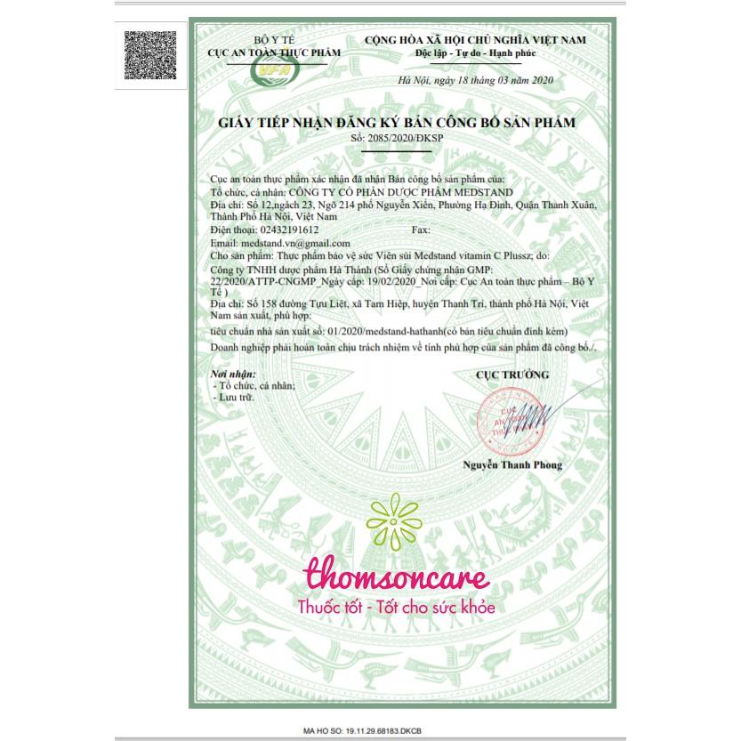 Viên C sủi bổ sung vitaminC Plussz vị chanh leo Medstand - Giúp tăng cường sức đề kháng - Tuýp 20 viên