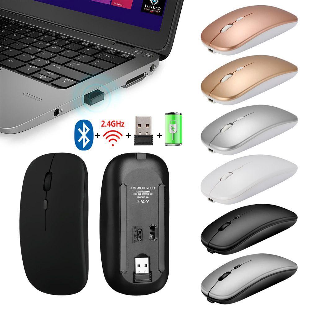 Chuột không dây bluetooth siêu mỏng nhiều màu sắc sạc USB cho PC Laptop