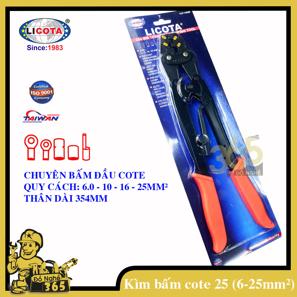 Kìm bấm đầu cote số 25 (5.5 -&amp;gt; 25 mm2) Licota( kìm bấm cos)