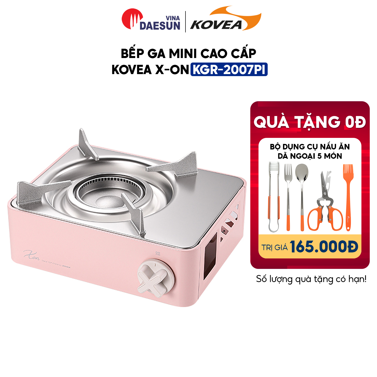 Bếp Ga Mini Cao Cấp Kovea X-ON (KGR-2007PI) - Công Suất 2400W | Thiết Kế Tối Giản | Bảo Hiểm Chống Nổ | Hàng Chính Hãng