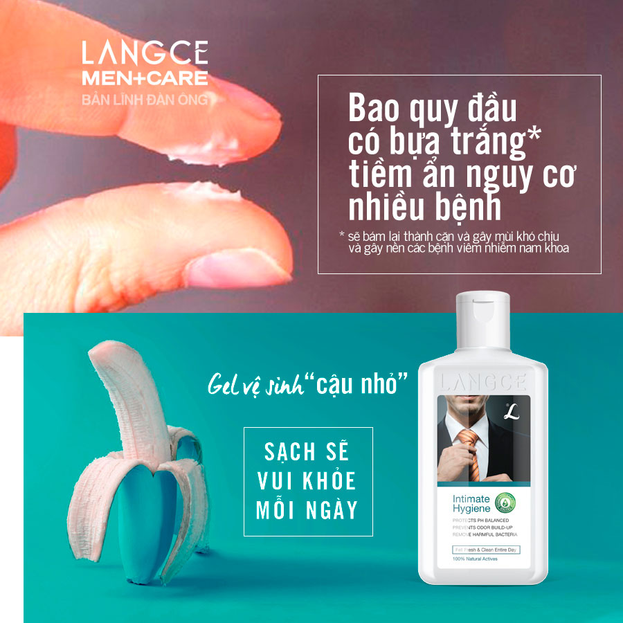 GEL VỆ SINH VÙNG KÍN CHO NAM 100ml LANGCE