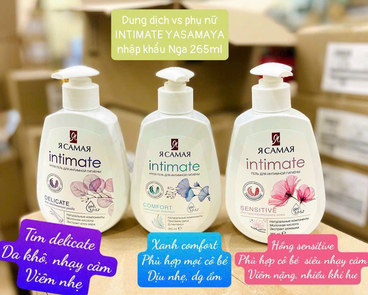 Dung dịch vệ sinh phụ nữ YA SAMAYA R Intimate 265ml - làm sạch dưỡng ẩm