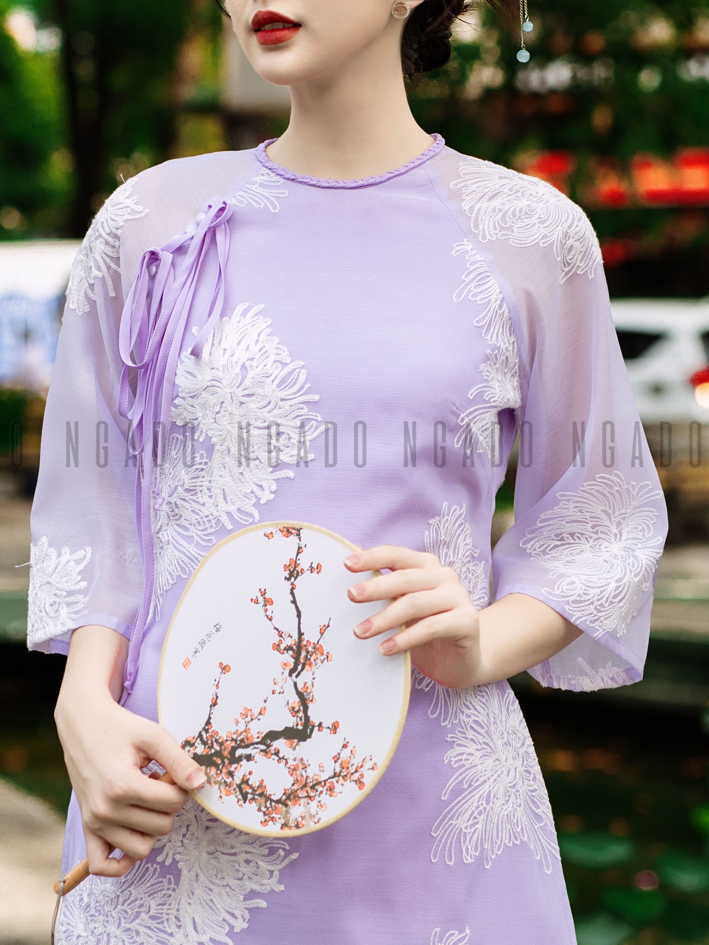 Áo dài Đinh Hương NGADO , áo dài Tết , áo dài cách tân , áo dài truyền thống