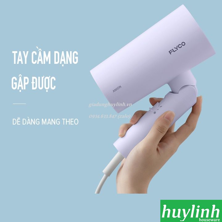 Máy sấy tóc 2 chiều, tạo ion âm (anion) Flyco FH6277VN - Công suất 1800W - Hàng chính hãng Việt Nam