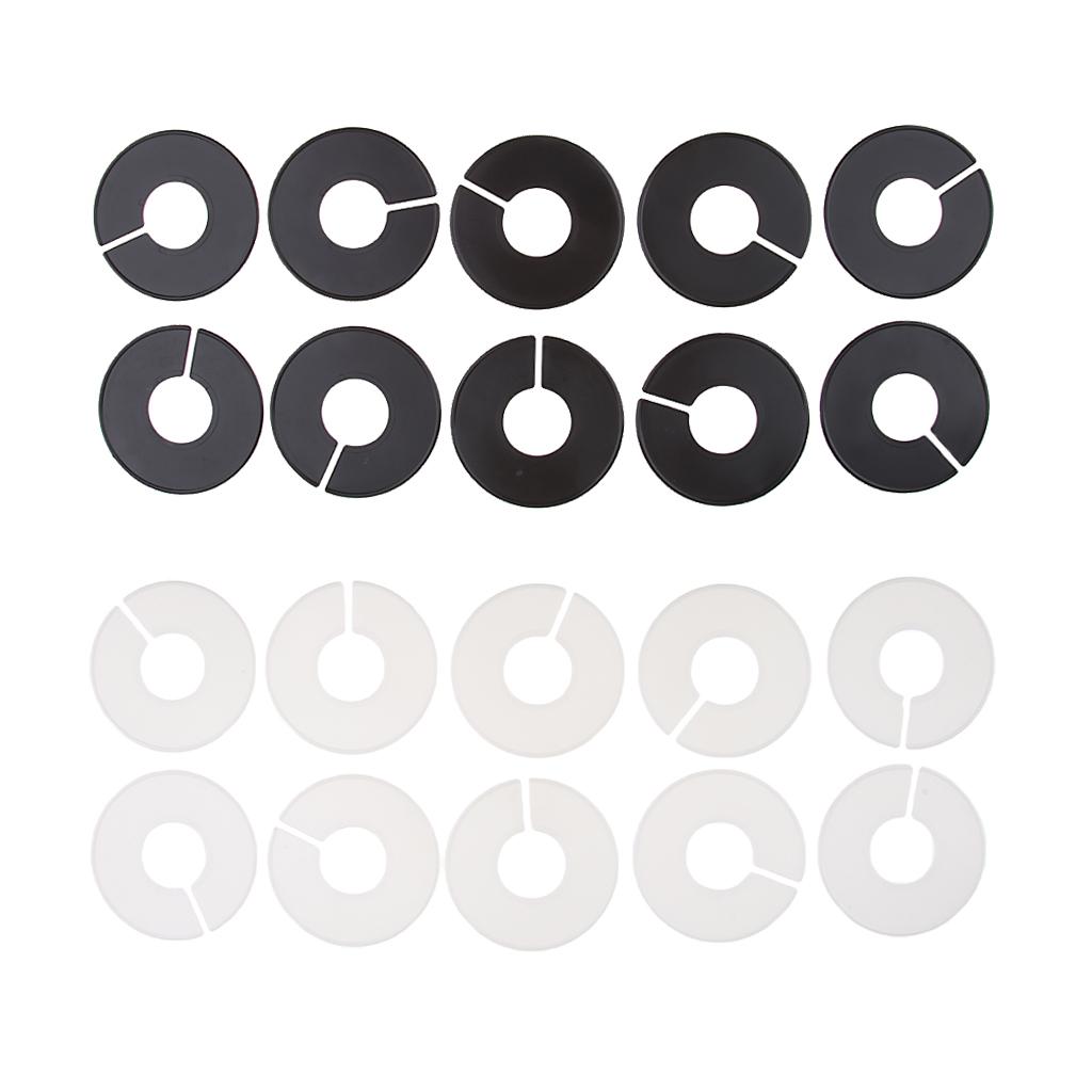 20x Quần Áo Kích Thước Giá Đỡ Chia Ngăn Tủ Quần Áo Tròn Móc Treo Chia Ngăn Trắng + Đen