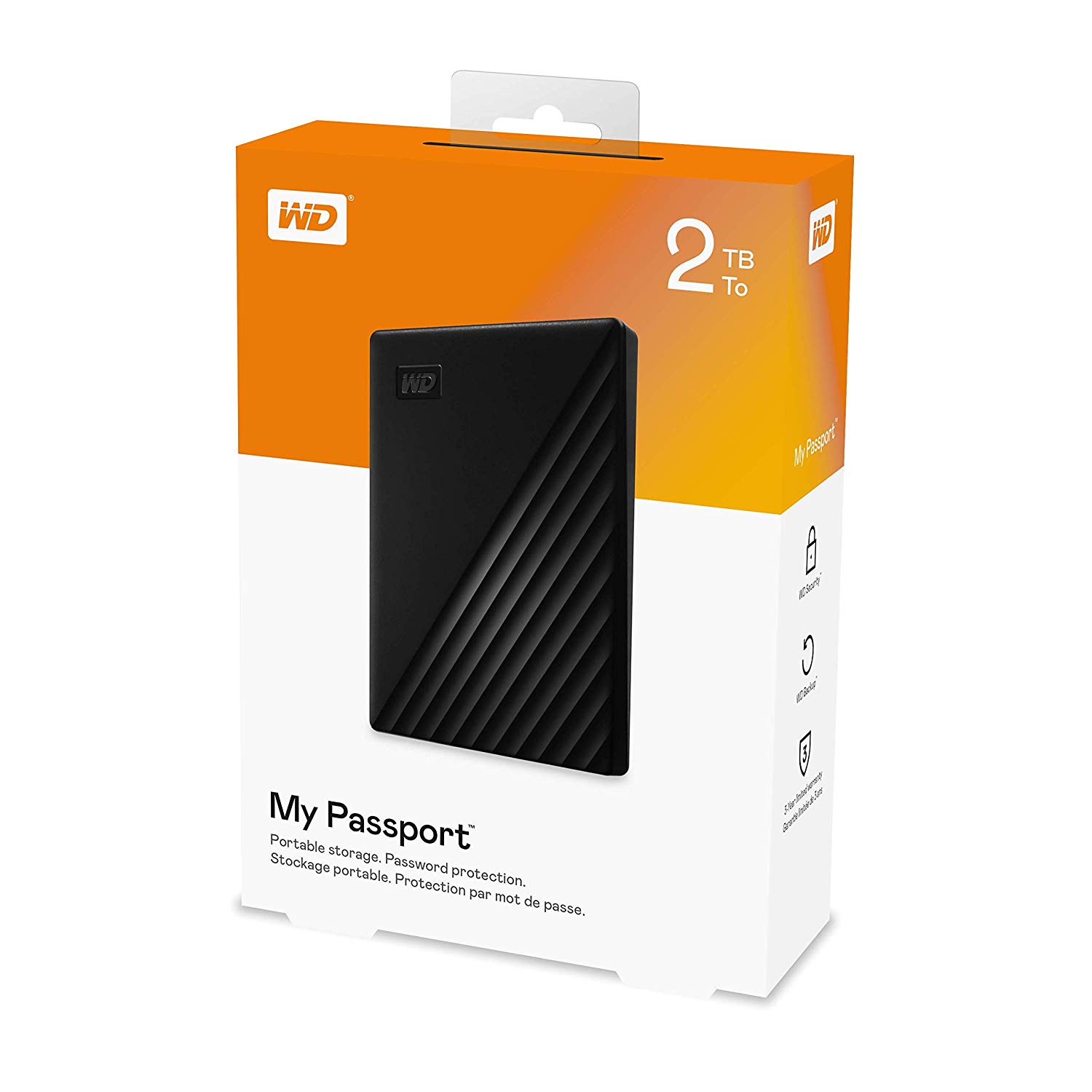 Ổ Cứng Di Dộng HDD WD My Passport 2TB 2.5&quot; USB 3.2 WDBYVG0020B - Hàng Chính Hãng