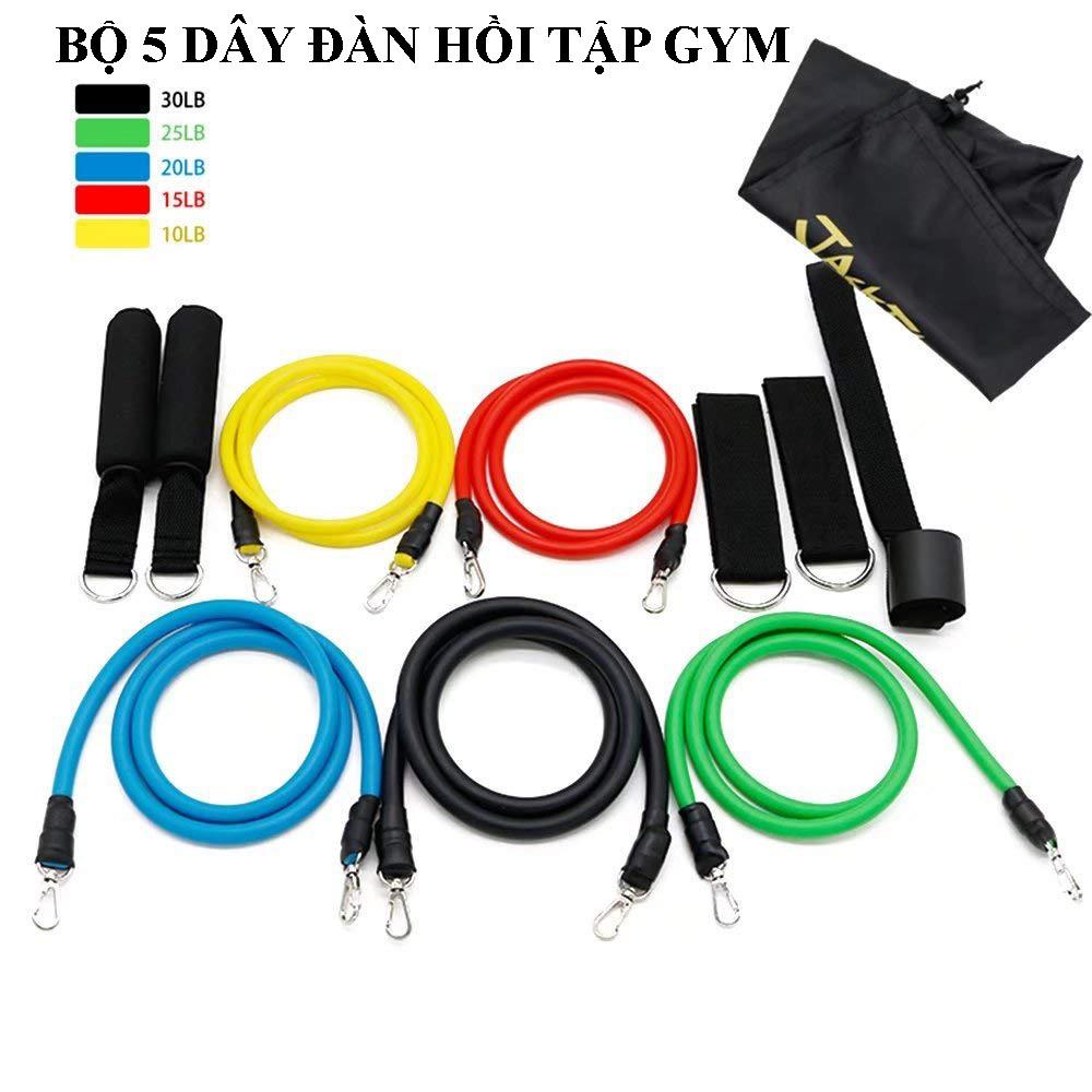 Bộ dụng cụ dây cao su đàn hồi tập thể thao, tập gym tại nhà tiện dụng J555