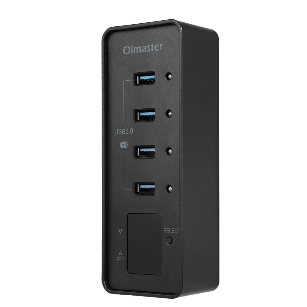 OImaster 4 cổng USB3.0 Hub tốc độ cao Cắm và chạy với bộ sạc cho Mac PC Ổ đĩa flash USB