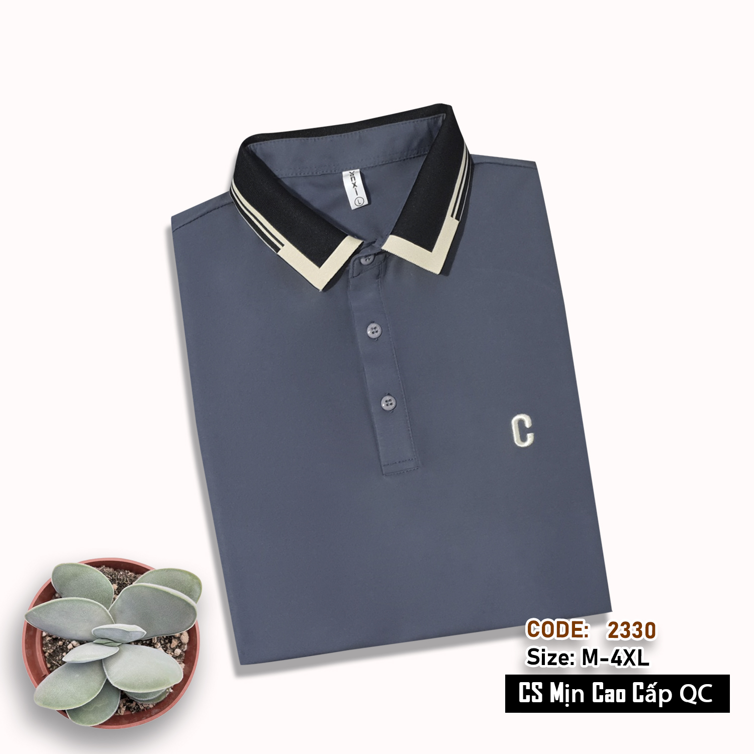 2330 - Áo Polo nam tay ngắn, Áo cổ trụ nam thun lạnh cao cấp, hàng Xưởng may Vinh Thiện Phát, sỉ từ 10 cái