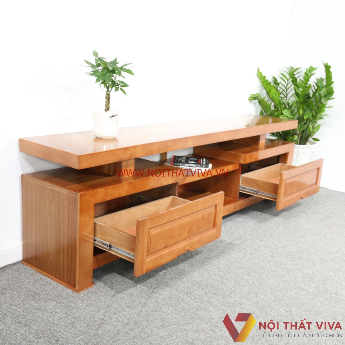 Kệ Tivi Gỗ Xoan Đào Đơn Đẹp Giá Rẻ
