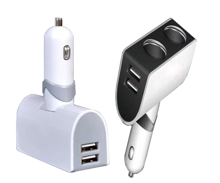 CHIA TẨU SẠC Ô TÔ 2 + 2 CỔNG USB 